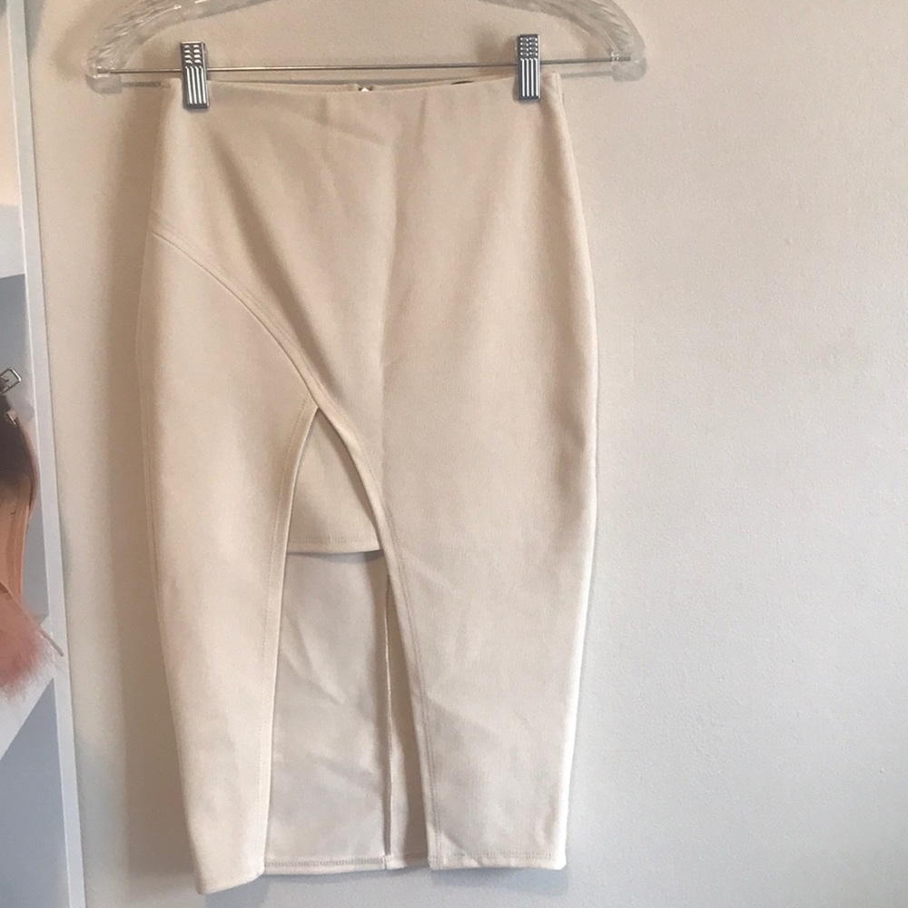 Cream Pencil Skirt